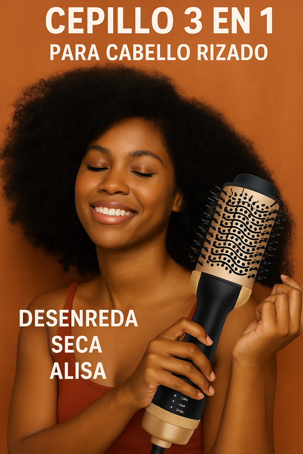 **Cepillo Térmico 3 en 1 para Cabello Rizado, Afro y Voluminoso Alizz 3.0™**