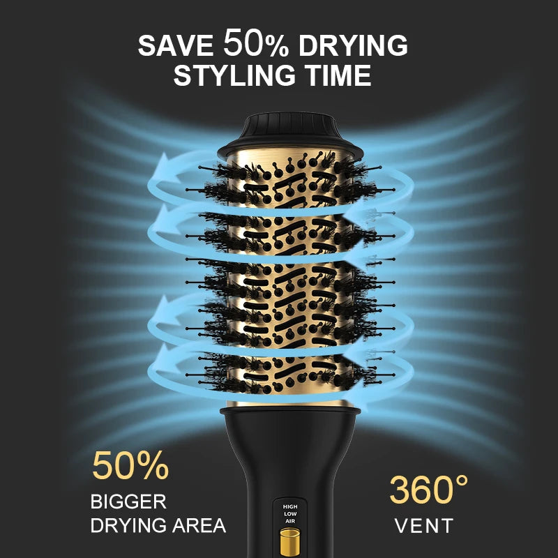 **Cepillo Térmico 3 en 1 para Cabello Rizado, Afro y Voluminoso Alizz 3.0™**